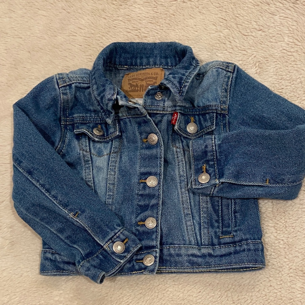 Levi’s Toddler Classic Denim Trucker Jacket Blue Red Tab Size 3T